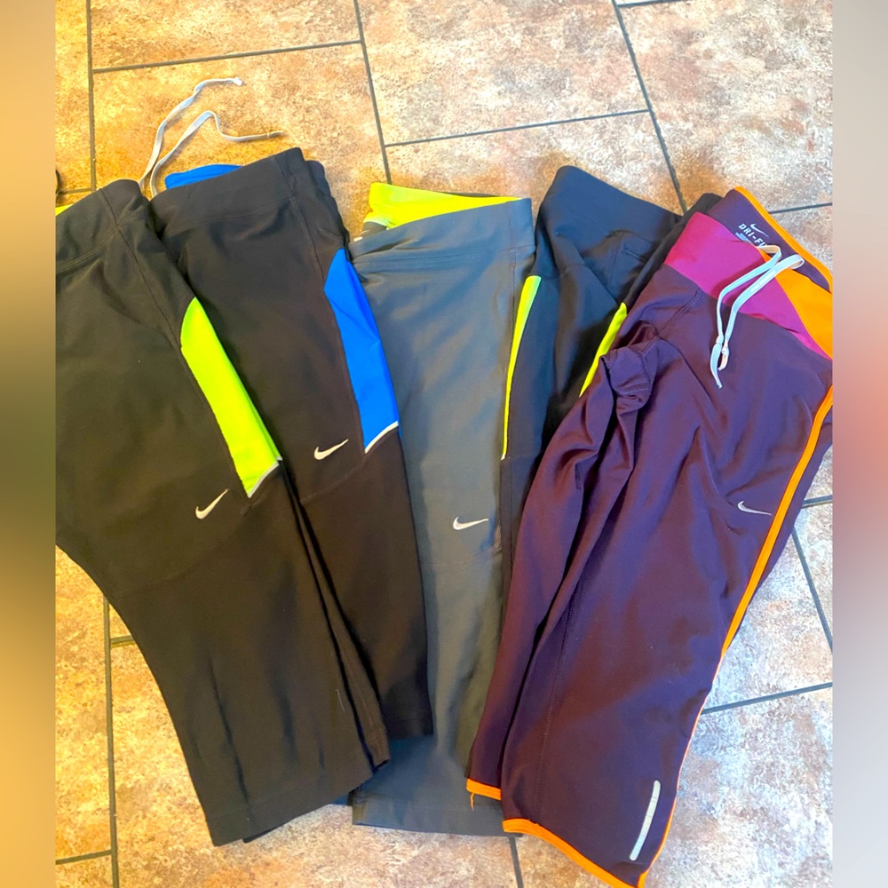 HUGE Medium M Nike Running Capri Leggings. Five total!!! Variety of colors!